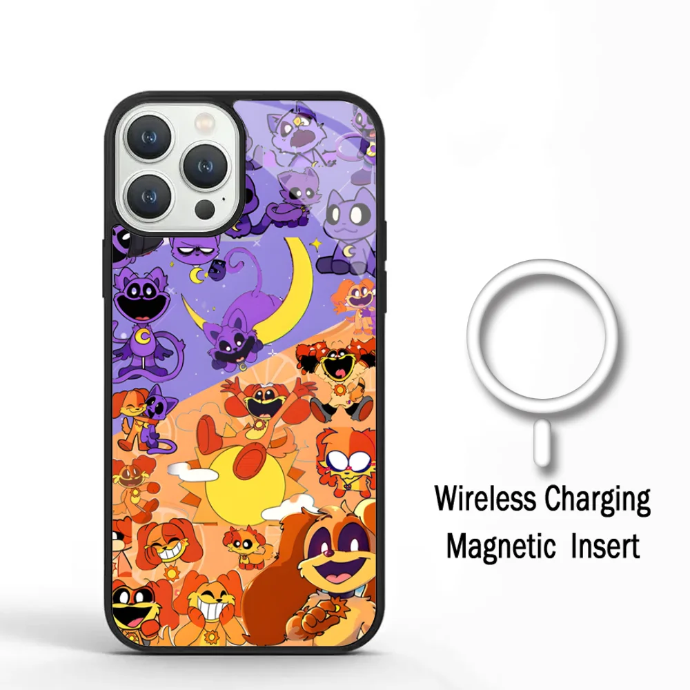 P-Poppies Smiling Critters Phone Case For IPhone 11 12 13 14 15 Plus Pro Max Mirror Acrylic Cover For Magsafe