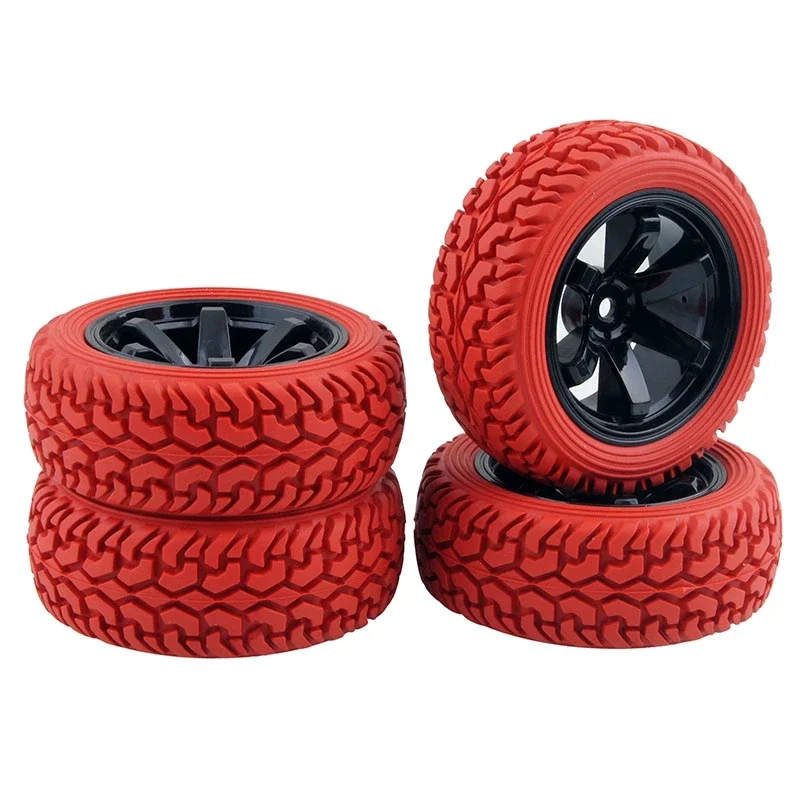 

RC 701-8019 Rubber Tires & Plastic Wheel 4Pcs For HSP HPI 1/16 1:16 On-Road Car