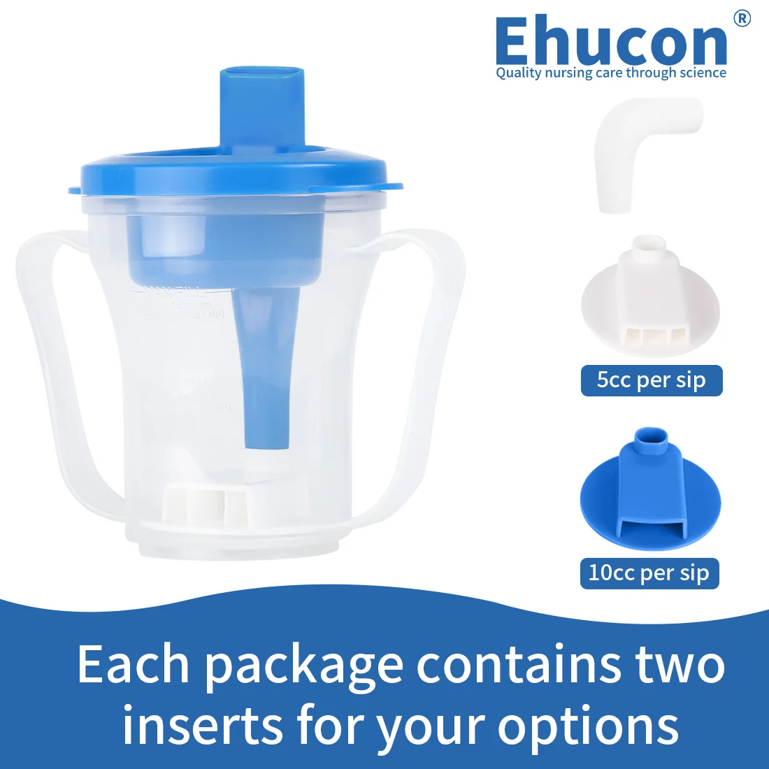 

Регулирующая чашка для питья Ehucon Dysphagia для глотания и проигрывателей людей, предотвращающих удушные диспенсы 5cc или 10cc