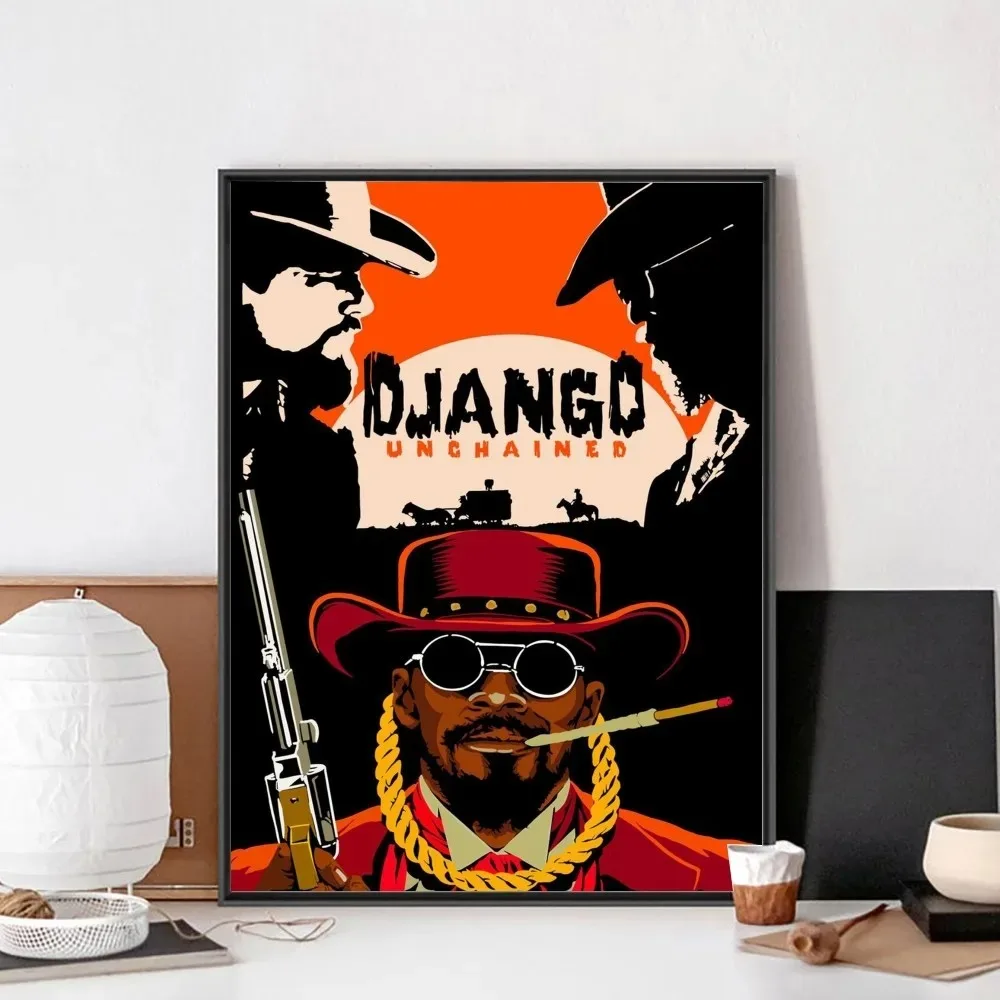 الفيلم الكلاسيكي جانغو غير مقيد المشارك الرجعية المشارك قماش اللوحة جدارية الحديثة غرفة المعيشة المنزلي غرفة نوم دراسة الفن الزخرفية #3