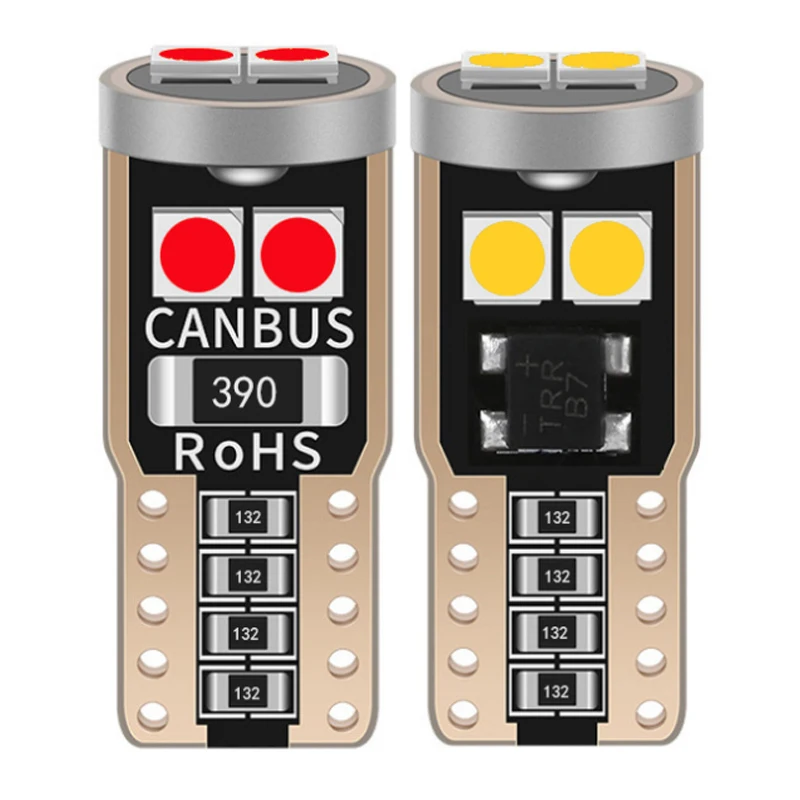 

100pcs T10 LED W5W 194 168 Car Clearance Light Auto Reading Lights Bulb Car Interior Lamp 3030 6SMD White Ice Blue Yellow DC12V