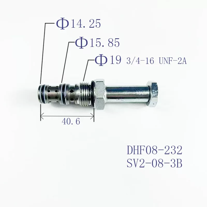 DHF08-232 Hydraulic Thread Insert Valve Two Position Three Way Electromagnetic Directional Valve SV08-30 DHF08-232
