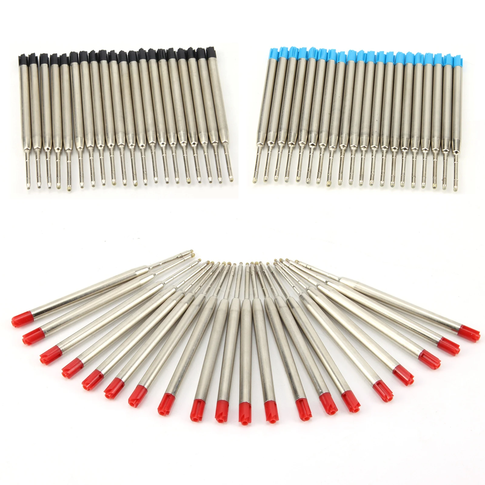 20pcs L:3.9 In Ballpoint Pen Refills for Parker Pens Medium Point blue red Black Ink Rods for Writing Office Stationery
