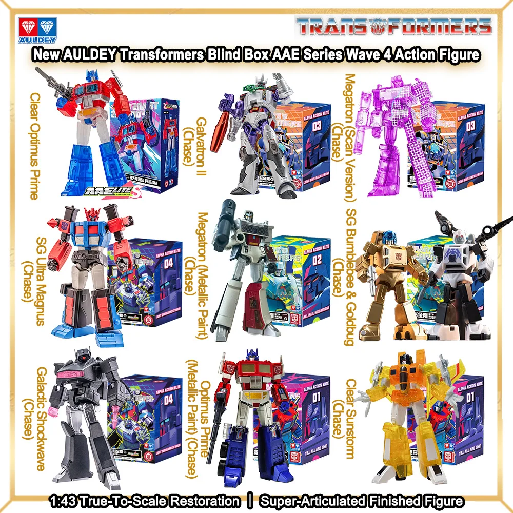 AULEDY Figuras de Acción Transformers Wave 4 Optimus Prime Megatron Bumblebee Todos los Personajes Caja Sorpresa Nuevo Modelo de Robot Juguetes Regalo para Fans