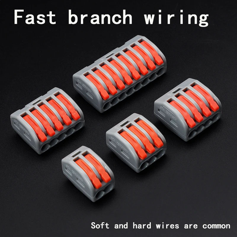 10pcs Quick Terminal Connector FM-212/ 213 /214 Hard And Soft Wire Parallel Connector Connector Press The Wire Terminal PCT image 6