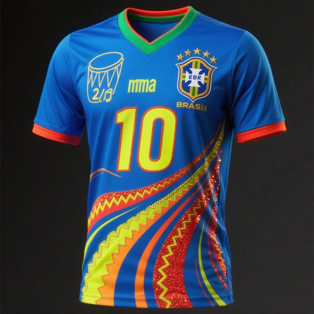 

Blue No.10 Soccer Jersey - White Football Shirt with Champions League Sleeve Badges, Playmaker Team Uniform for Fans & Players