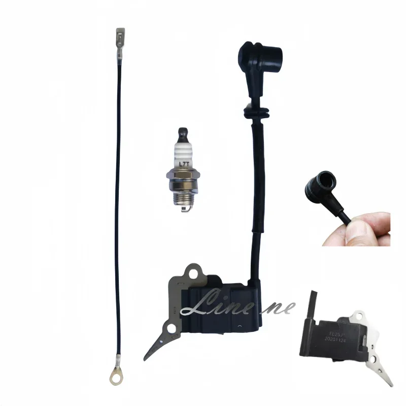 Imagem -03 - Módulo de Bobina de Ignição Kit de Vela de Ignição se Encaixa na Motosserra Chinesa 2500 25cc Zenoah G2500 Timberpro Lawnflite Peças de Reposição