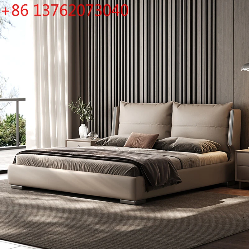

Роскошная кожаная кровать, диван, современная человеческая собака, спальня, массажная простая спальная кровать, платформа, простая мебель для дома Letto Matrimoniale