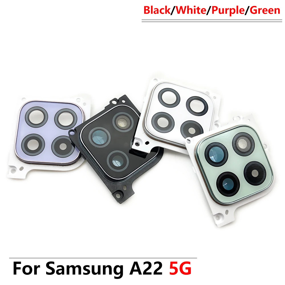 Gehäuse Zurück Hinten Kamera Glas Objektiv Mit Abdeckung Rahmen Halter Für Samsung A22 5G A22 4G Schwarz Lila grün Weiß – Detail 2