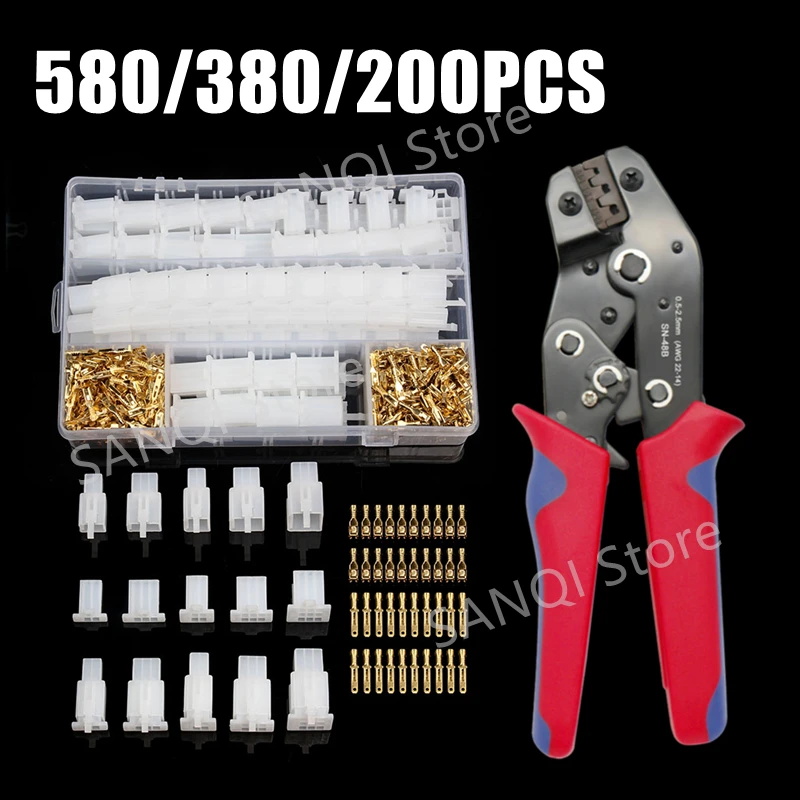 

580/380/200Pcs 2/3/4/6/9pin Wire Connector Plier Car Electrical Male Female Terminals Plug Splice Automotive Boat Motorcycle