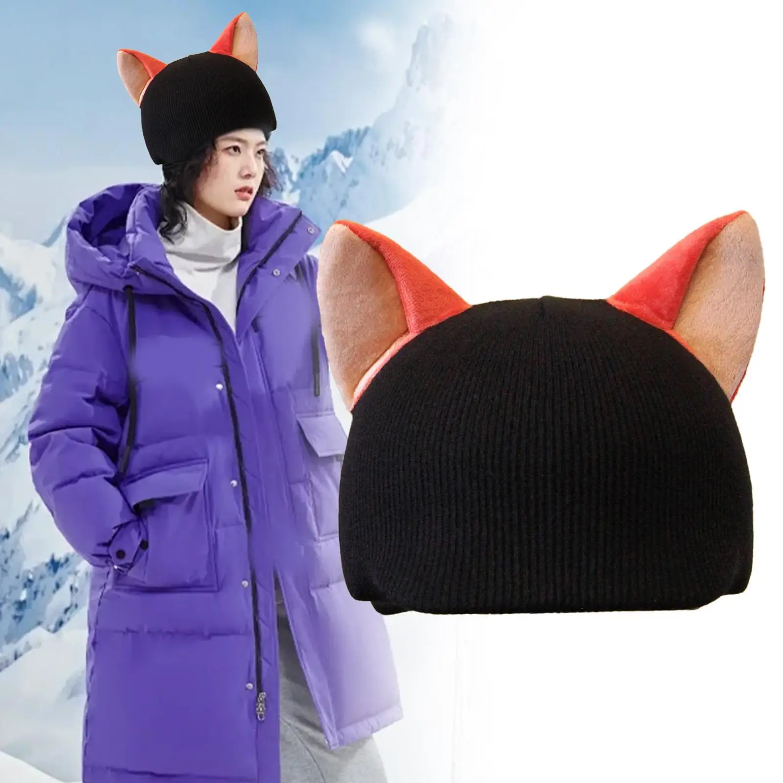 

Ski Helmet Cover Decorative Outdoor Sports Headgear Cap Creative Soft Warm Bike Helmet Decor Elastic Knit Hat Helmet Decoration