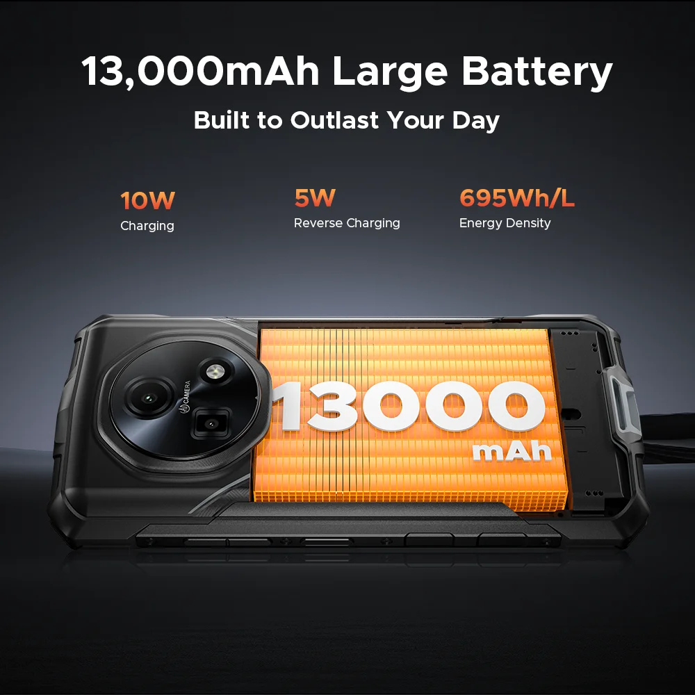 الإصدار العالمي DOOGEE Fire 5 هاتف متين للغاية 32 جيجابايت + 256 جيجابايت بطارية 13000 مللي أمبير في الساعة Mediatek Helio G81 6.6 بوصة 48 ميجابكسل أضواء التخييم