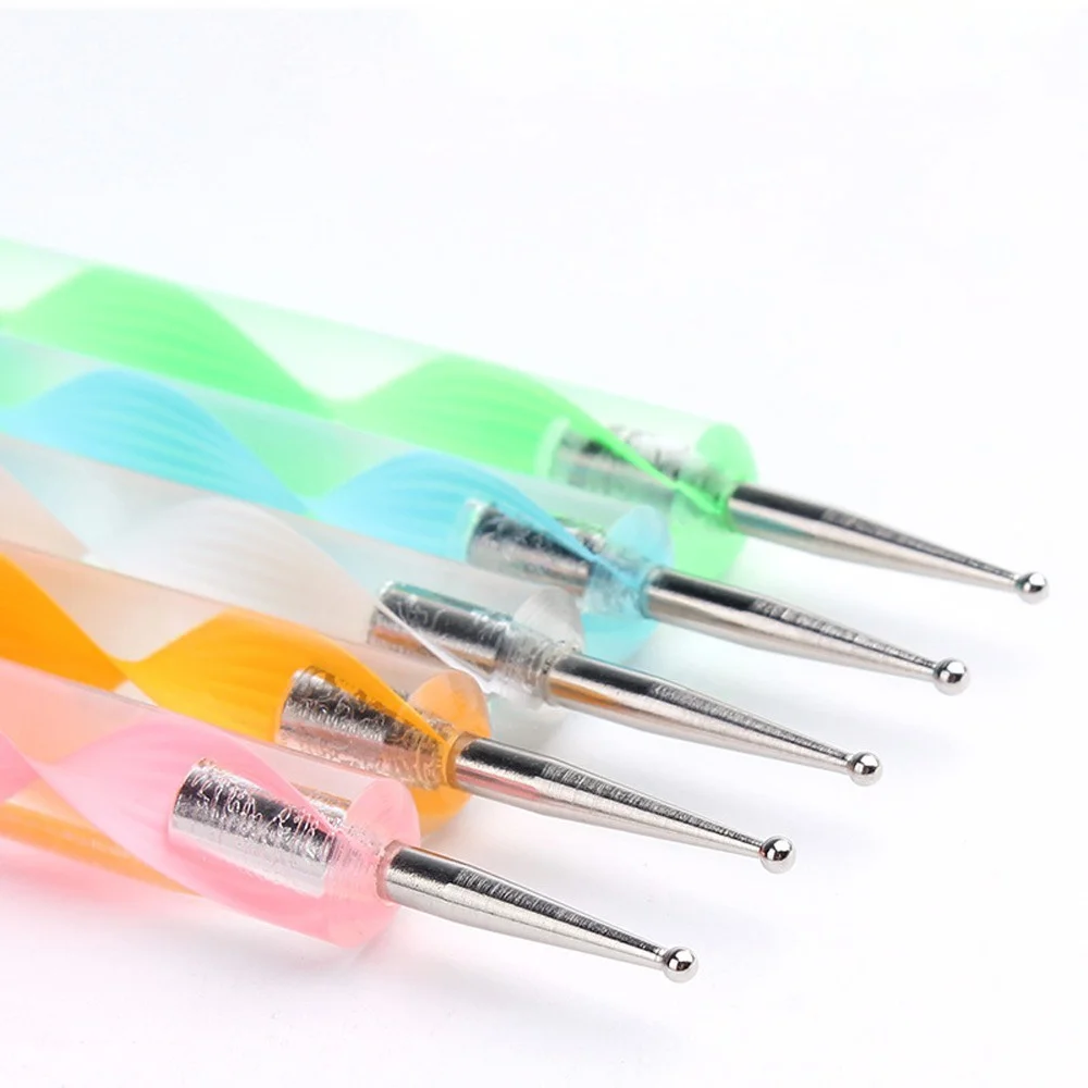 5 pçs caneta pontilhada ferramenta ponta da arte do prego multicolorido conjunto de ferramentas pontilhado ponto pintura manicure kit para gravação padrão argila