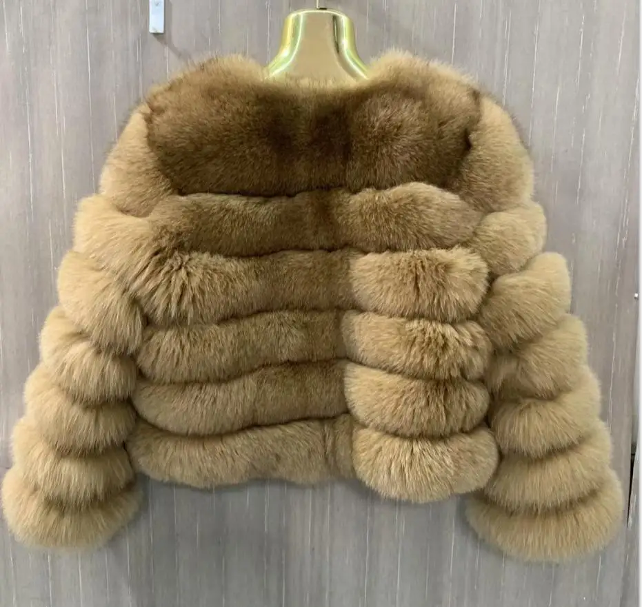 Real Fur Coat Women\'s Winter Warm Natural Fox Fur Coat High Quality  Luxury Fashion 50cm Short Jacket Wholesale Hot