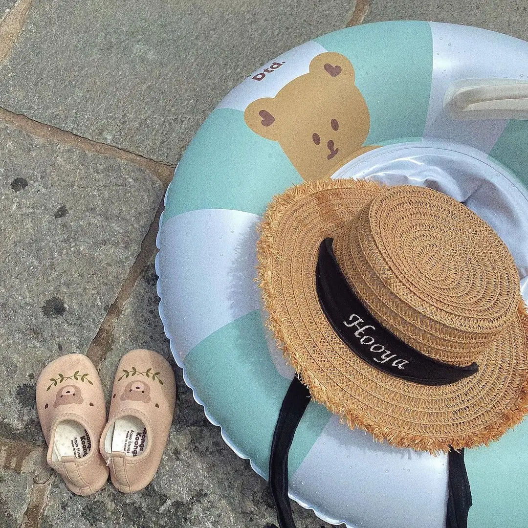 Ins Baby Inflatable Swimming Ring Swim Seat with Handle Inflatable Safety Swimming Circle Float Seat Pool Water Toy