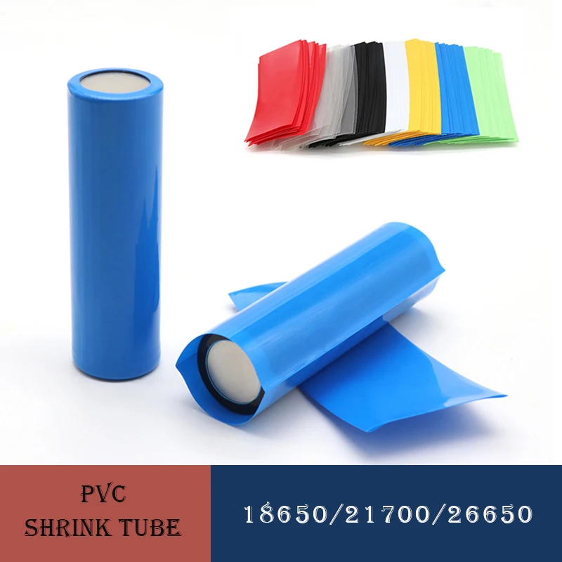 18650/21700/26650 Lipo Battery Wrap 20/50/100/300pcs PVC Heat Shrink Tube Precut Insulated Film Cover Lipo Battery Sleeve Casing