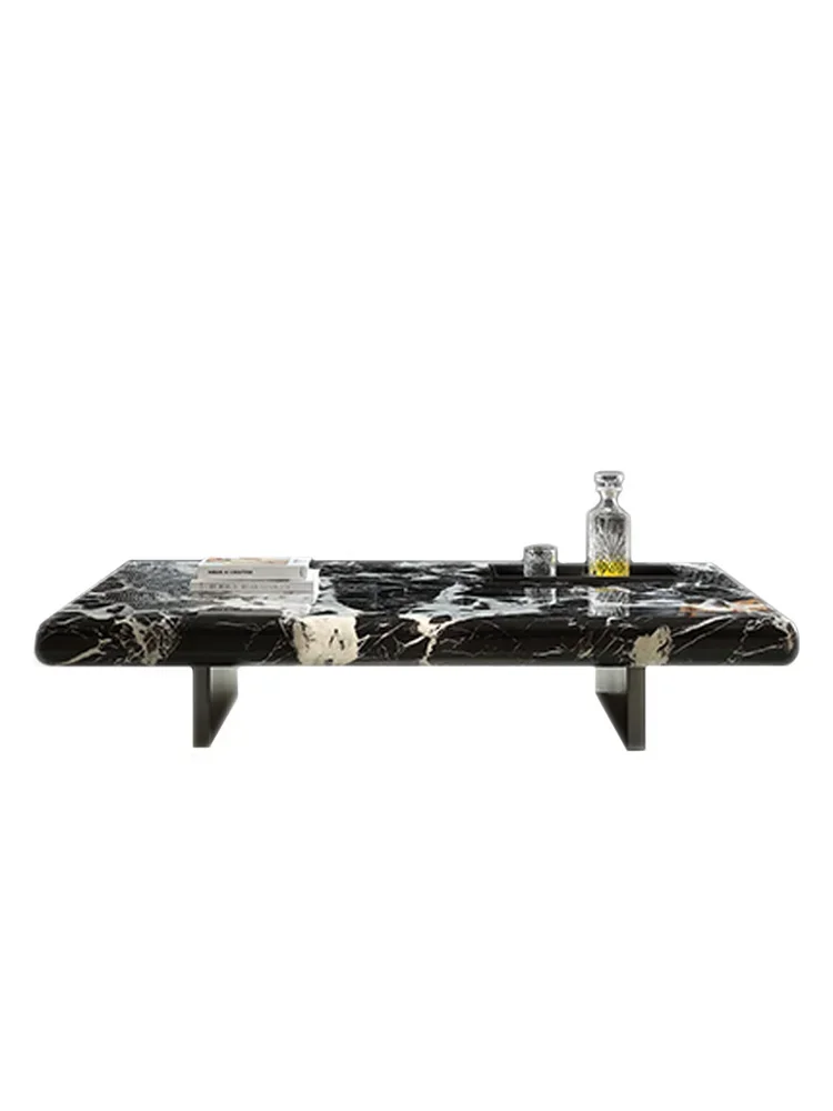 Bulgari black marble coffee table high-end designer living room home