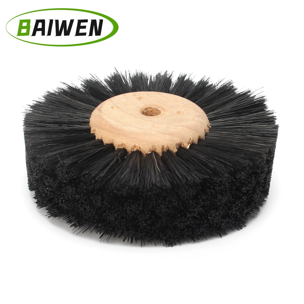 1PC Abrasive Wire Grinding Wheel Nylon Polishing Brush Black Bristle Buffing Abrasive Brush for Wood Furniture Mahogany Finish