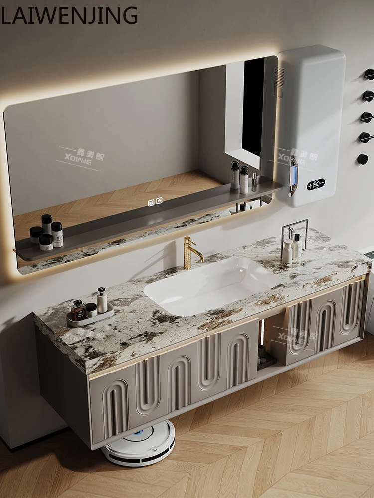 

HLZ light luxury simple bathroom cabinet combination high-end villa bathroom washbasin