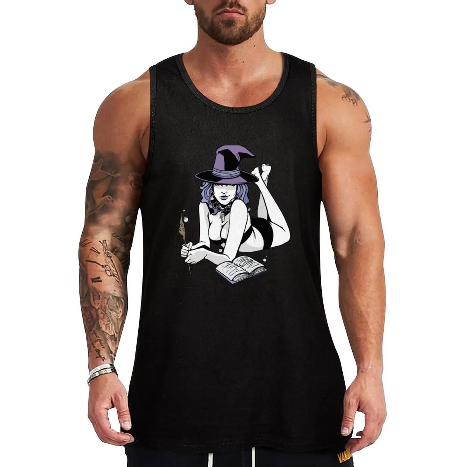 Sexy witch. Tank Top Man gym clothes Men's clothes luxury style Men's sleeveless gym shirts