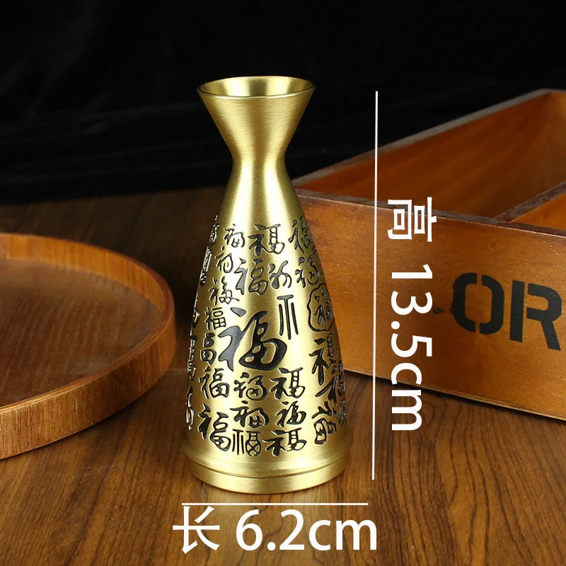 

Plum Orchid Bamboo Chrysanthemum Cup Desktop Creative Ornament Pure Copper Hundred Blessings Wine Storage High-end D