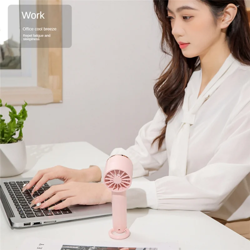 مروحة تبريد محمولة بأشباه الموصلات مطلية بالثلج، مروحة تخييم سهلة الحمل باللون الوردي