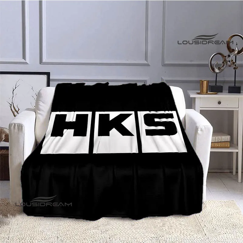 HKS Racing car logo printed blanket Flange Warm blanket Soft and comfortable blanket throw blanket bed linings birthday gift