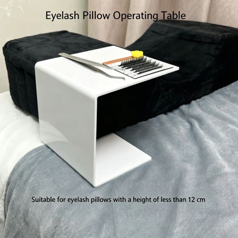 2pcs Eyelash Extension Pillow Workstation Acrylic Storage Shelf Tray Professional Lash Tech Tool Organizer Stand Salon Supplies
