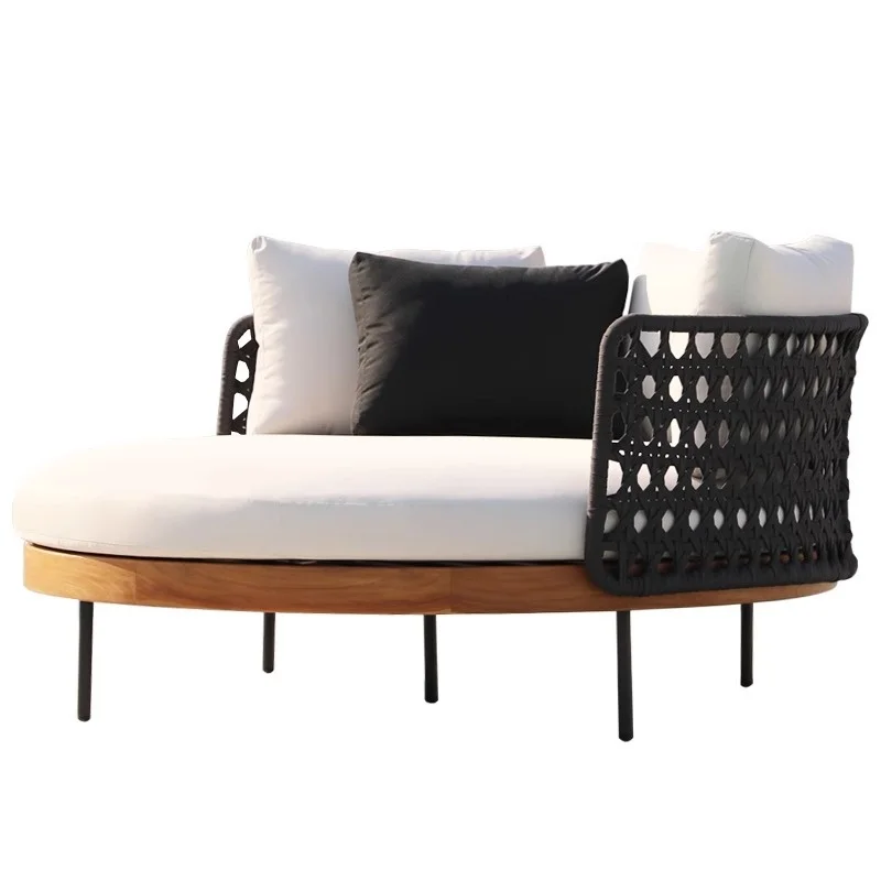 Custom Bamboo Woven Removable Modern Outdoor Double Bird's Nest Bed For Hotel Villa Homestay