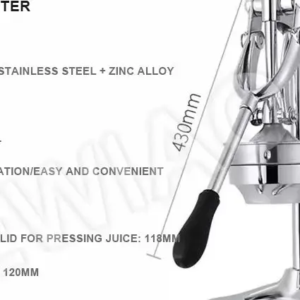 

Соковыжималка для цитрусовых из нержавеющей стали, апельсин, лимон, гранат, ручная ручная машина для прессования, бытовая техника