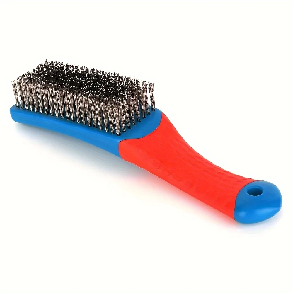 Wire Brush  Duty Stainless  Bristles with Plastic Handle Grip for Rust, Wielding Slag, Dirt & Paint Scrubbing with Deep Cleaning