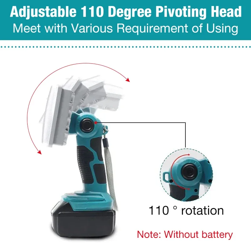 LED 懐中電灯屋外コードレススポットライトマキタ 14.4V 18V LXT BL1430 BL1850 BL1860B リチウムイオンバッテリー 2000LM 5 インチ