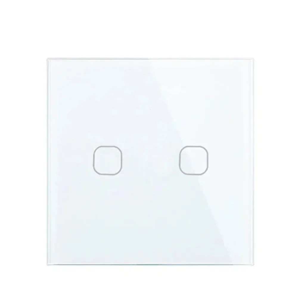 Touch Switch EU/UK Standard White Crystal Glass Panel Touch Switch, AC220V,1 Gang 1 Way, EU Light Wall Touch Screen Switch
