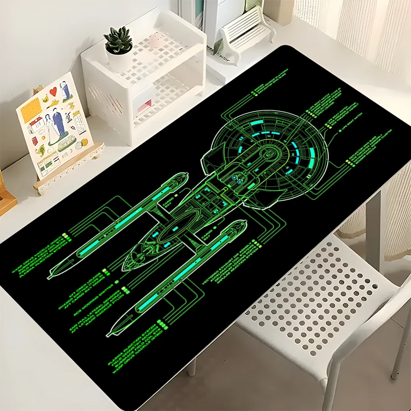 لوحة ماوس أنيمي HD طباعة ألعاب الكمبيوتر عدم الانزلاق ماوس الوسادة ستار تريك المركبة الفضائية مخطط لوحة المفاتيح الكمبيوتر الألعاب مكتب ماوس حصيرة #4