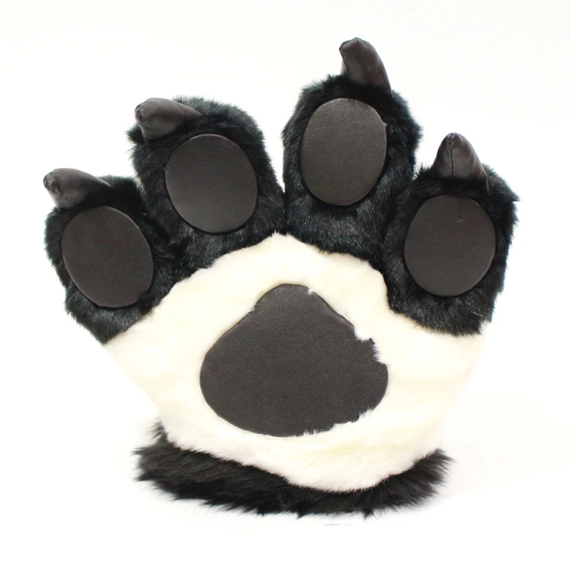 Simulation Panda Paw Plush Gloves Animal Stuffed Padded Hand Warmer Halloween Cosplay Costume Mittens Dropsale