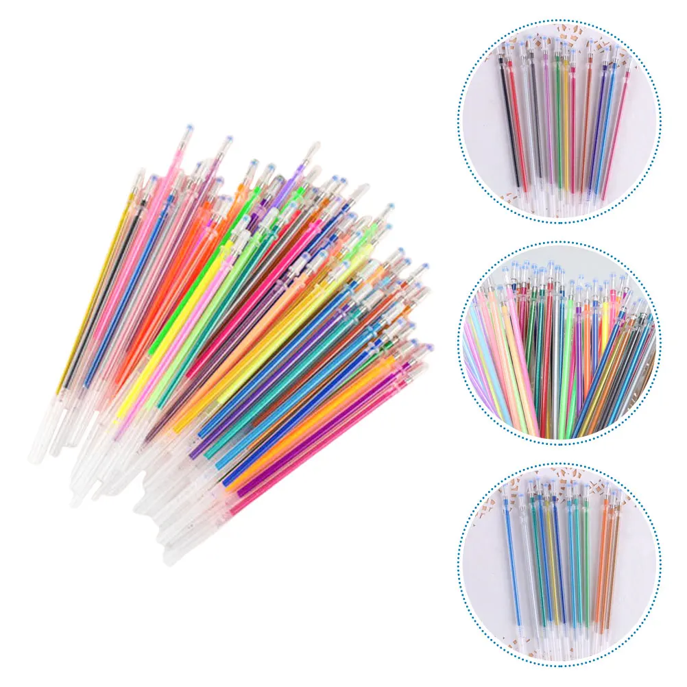 48 Pcs Color Gel Refill Pen Replacement Refills Ink Colored Colorful Ballpoint Erasable