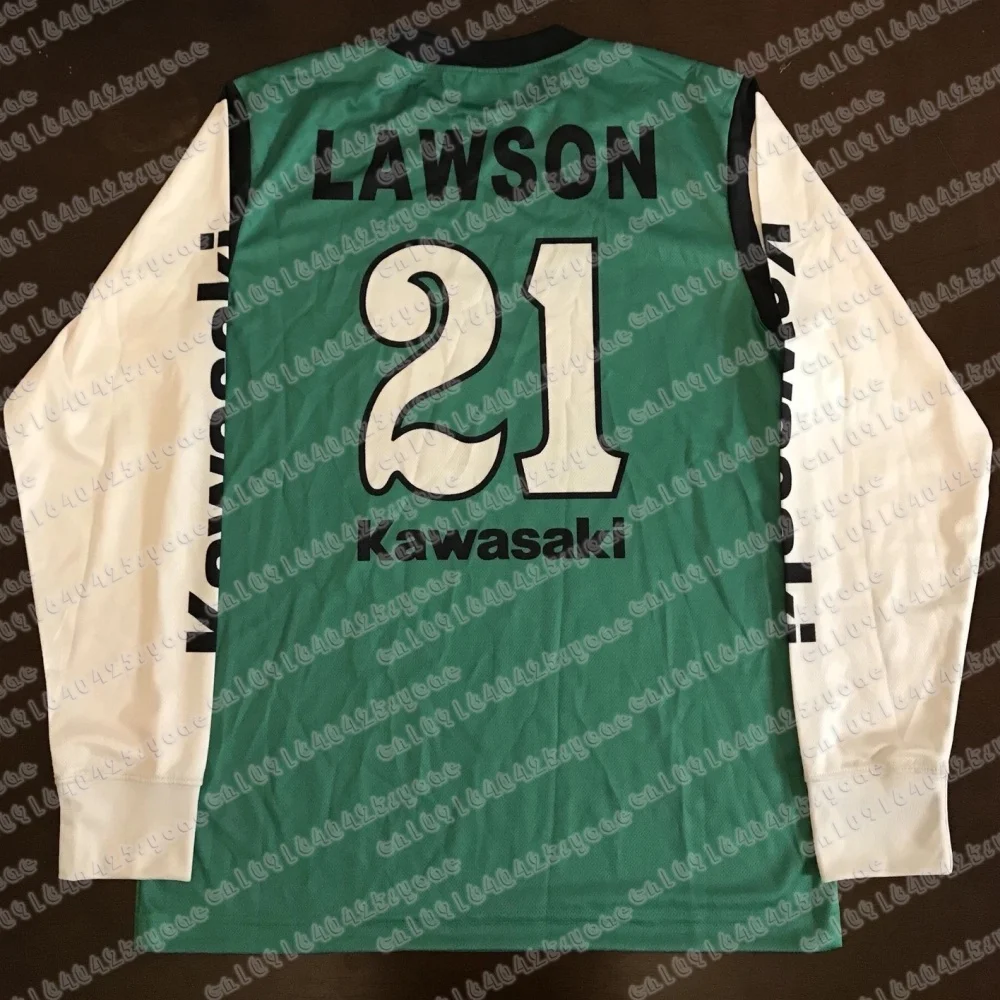 

Осень 2025 г., новый мотоциклетный костюм Kawasaki, мужской трикотаж для мотокросса # 21, большие дышащие, быстросохнущие спортивные с длинными рукавами