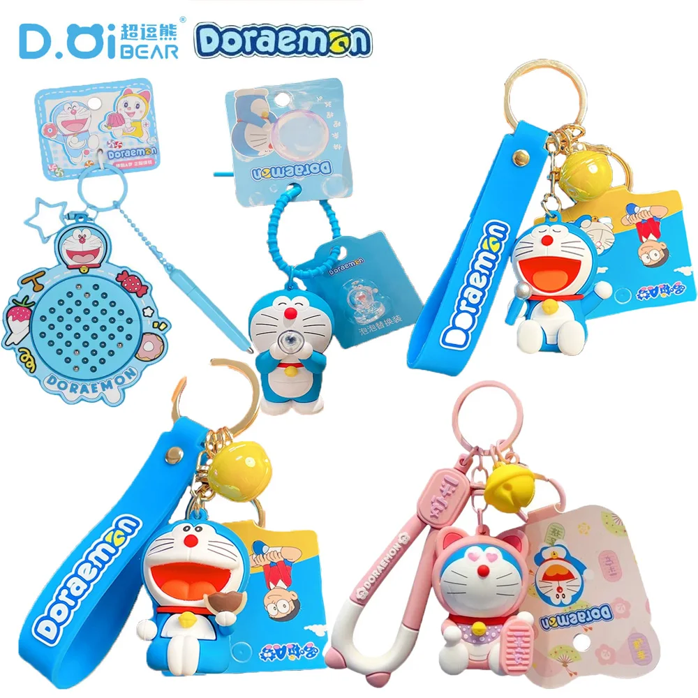 

New Genuine Doraemon Series Keychains Pendant Fun Stress Relieving Toy Student Backpack Keyrings Accessories Kids Hobbies Gifts