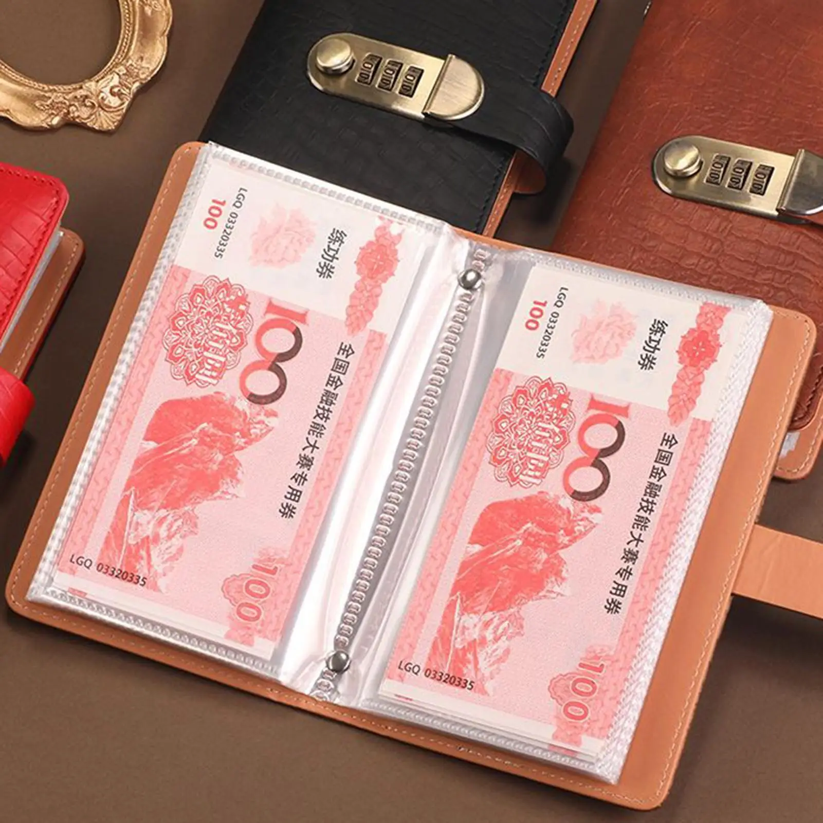 

100 Pages Vintage Budget Planner & Password Journal for Cash Money Savings Challenge Book with Password Lock