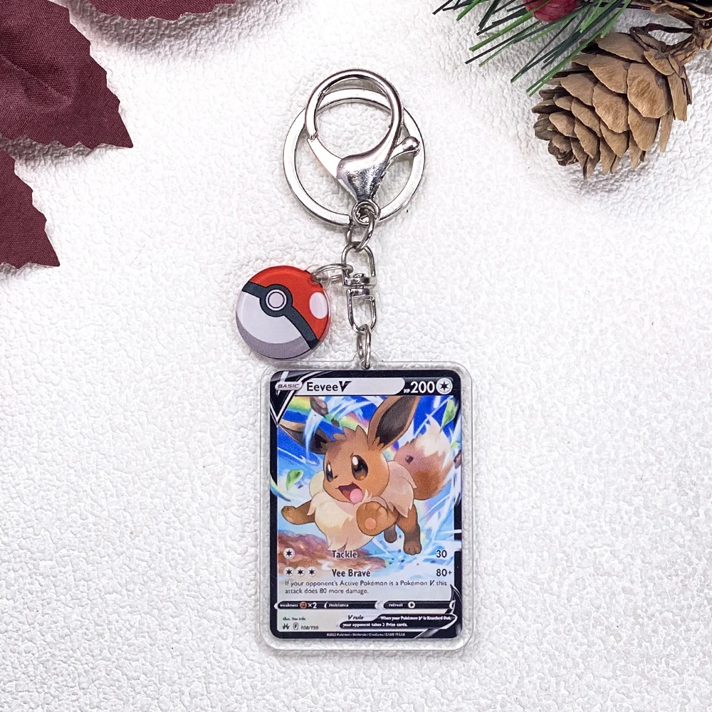 Pokémon Pikachu Bulbasaur Eevee Squirtle Niedlicher Schlüsselanhänger, Zubehör, Acryl-Anhänger, Anhänger für Tasche, Schlüsselhalter, Rucksack-Dekoration
