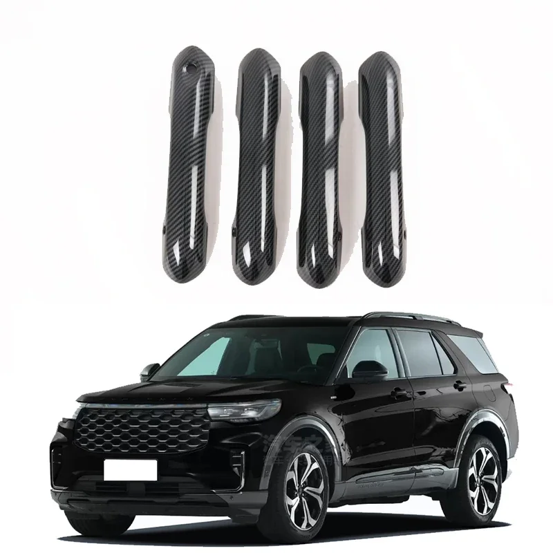 

For Ford Explorer Car Door Handle Trim External Protective Carbon Fiber Stickers Accessories 2023