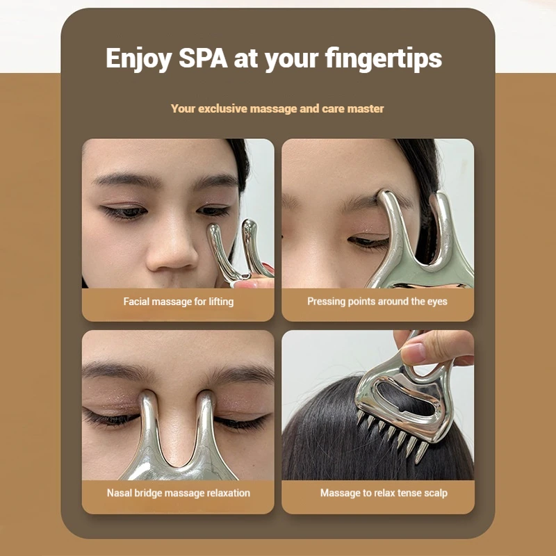 Upgrade Stainless Steel Gua Sha Massage Tools Metal Scraping Knife Massager for Relaxing Soft Tissue,Reduce Head,Neck,Back Pain