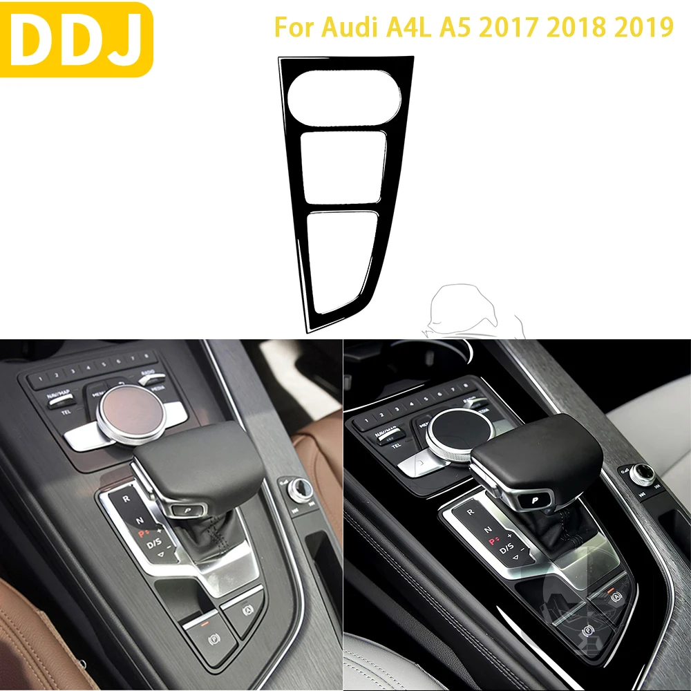 

For Audi A4L A5 2017 2018 2019 Car Accessories Piano Black Interior Auto Gear Panel Outer Frame Trim Sticker Plastic Decoration