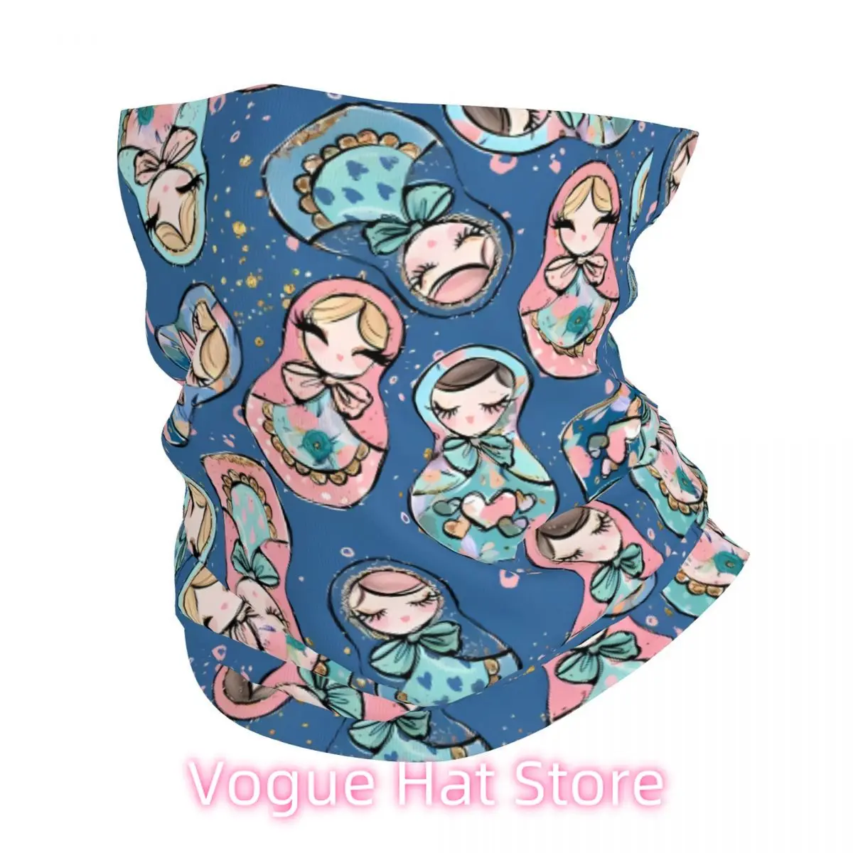 

Русская матрешка, шарф, шейный платок, маска для лица, полиэстер