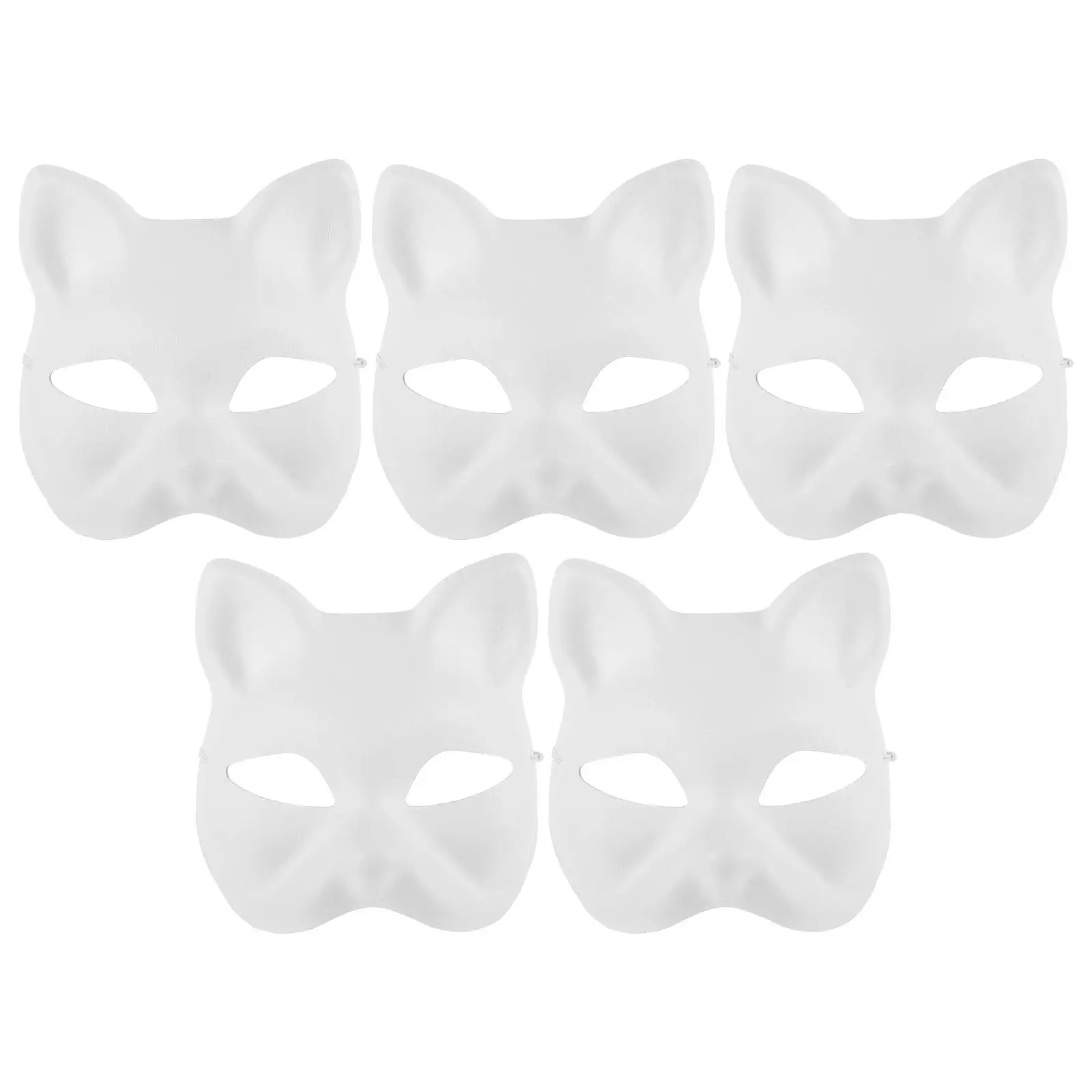 

5 pcs Blank DIY Paintable Cat Face for Diy Paintable Mask Masquerade Cosplay Party Mask Halloween Costume Events