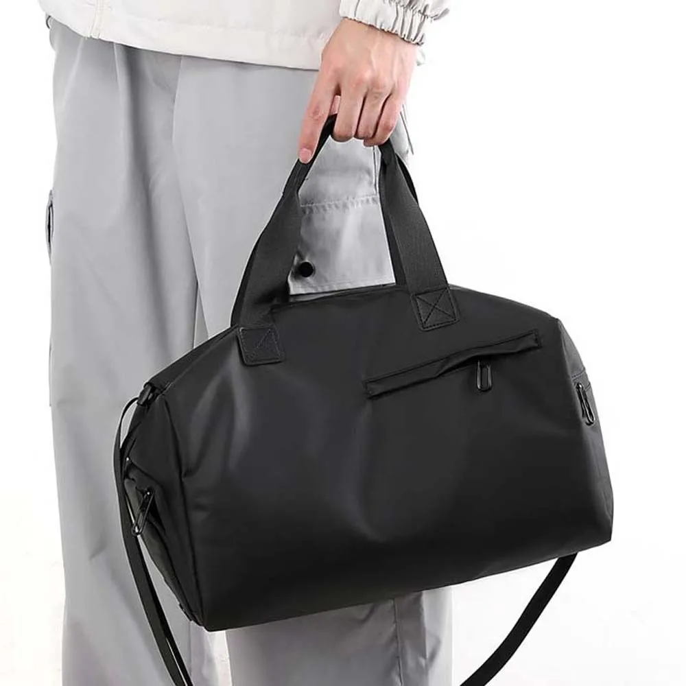 حقيبة سفر للجنسين من القماش عالي الكثافة، فصل جاف ورطب، متعددة الوظائف ومضادة للرذاذ، حقيبة يد بوليستر بلون سادة #3