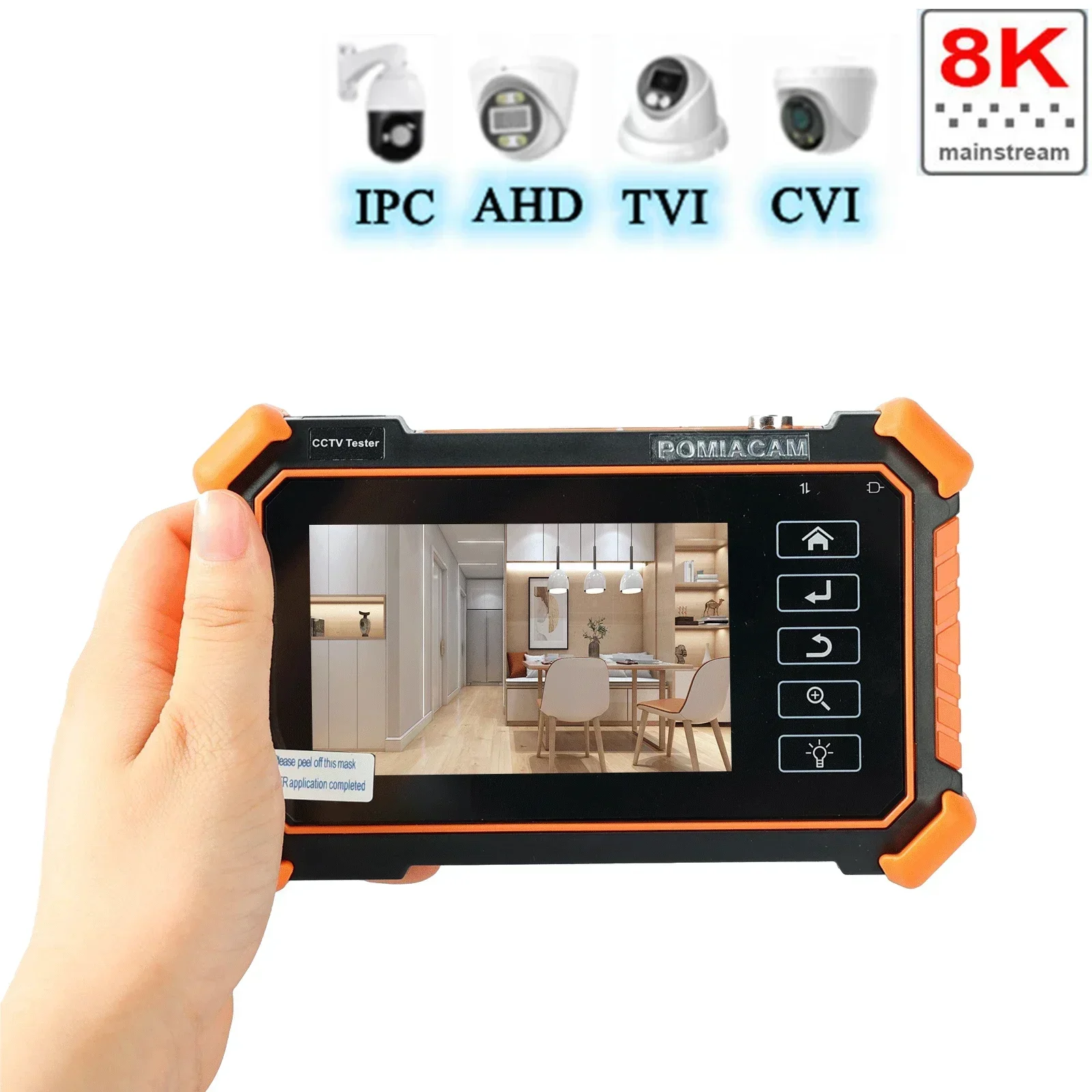 IPC-1910C 4 Inch CCTV Tester IP Camera Monitor 8K H.265 Main Stream Test 8MP AHD CVI TVI CCTV Analog Tester Monitor Cable Tracer