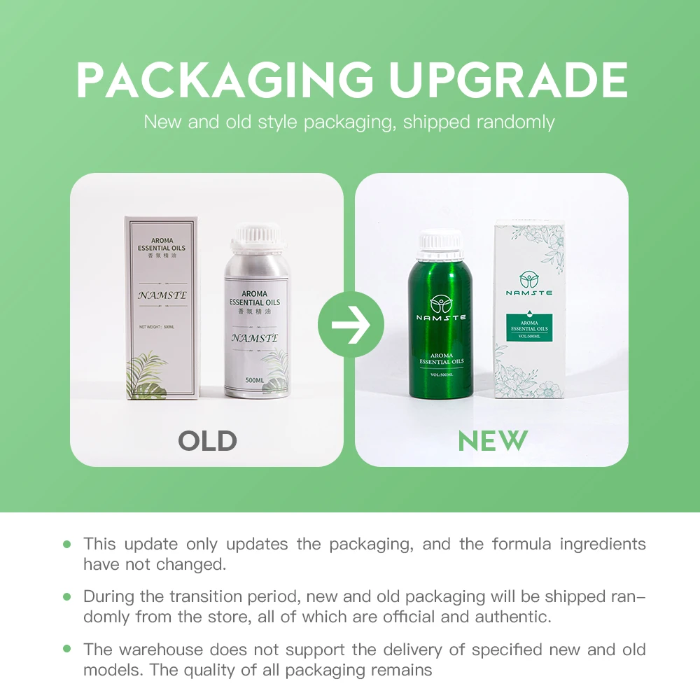 Namste500ML perfume Essential Oil Home Freshener Electric Aromatic Oasis Aroma Diffuser Machine Pure Plant Essential Oil perfume