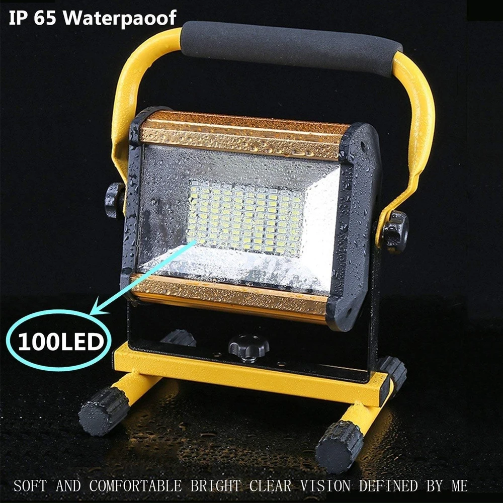 LED Floodlight Wide Angle Moving Site Light Hand Light Searchlight Red and Blue Flashing Warning Light