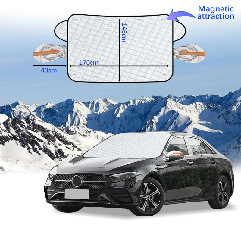 Car Windshield Cover Magnet Winter Window Snow Shield Anti Frost Auto Front Window Snow Cover For Benz A level